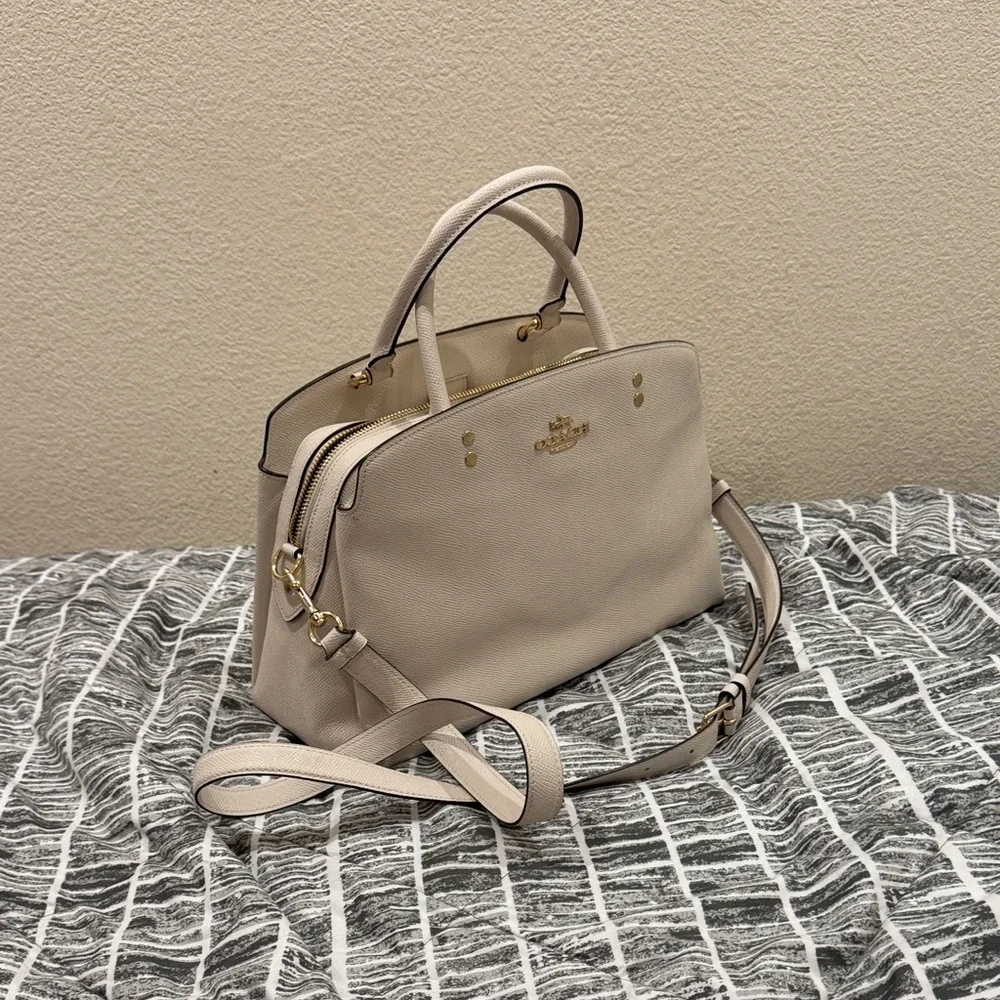 Coach Pebbled Leather Satchel - Ivory